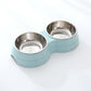 Double Pet Bowls Dog Food Water Feeder Stainless Steel Pet Drinking Dish Feeder Cat Puppy Feeding Supplies Small Dog Accessories